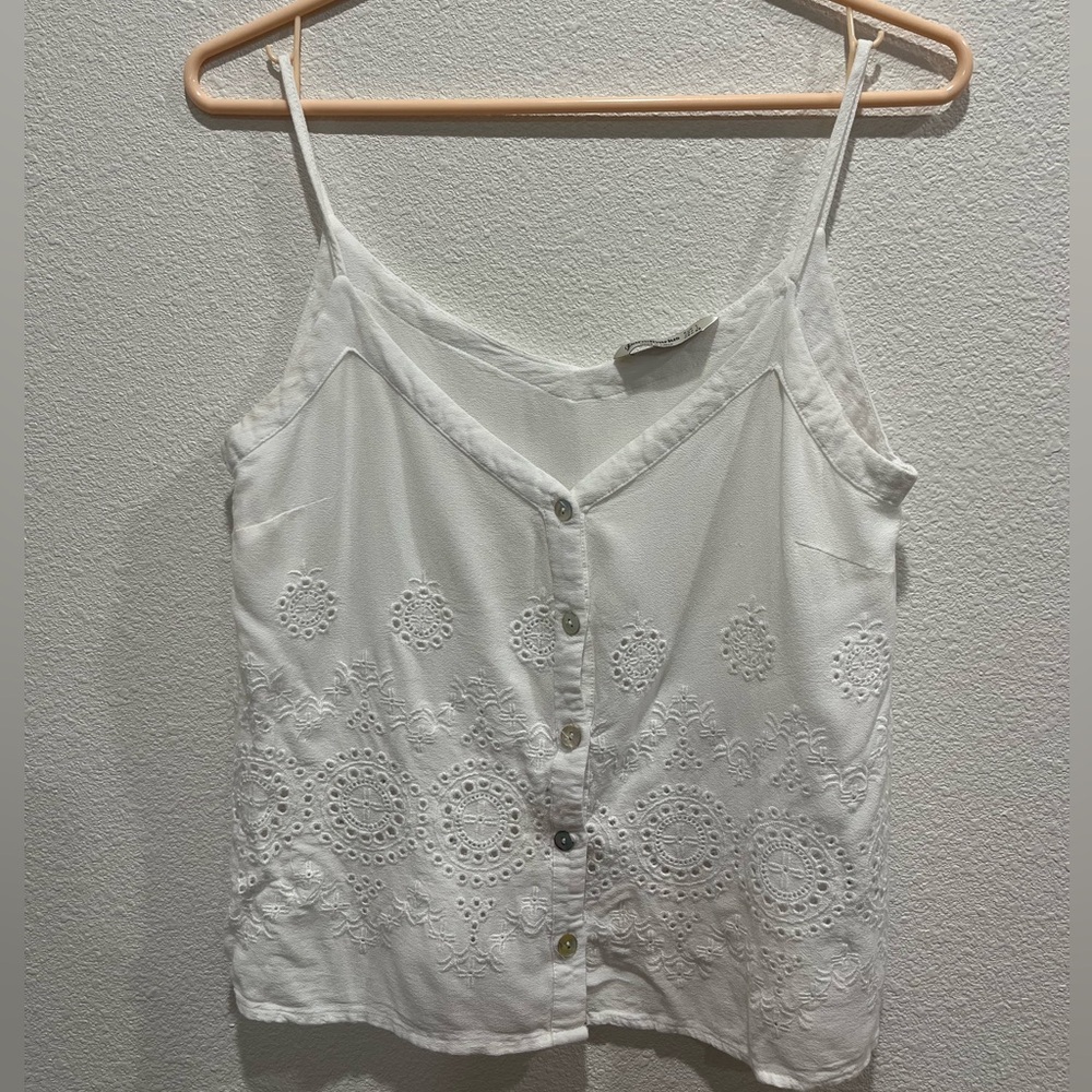 White Spaghetti-Strap Blouse